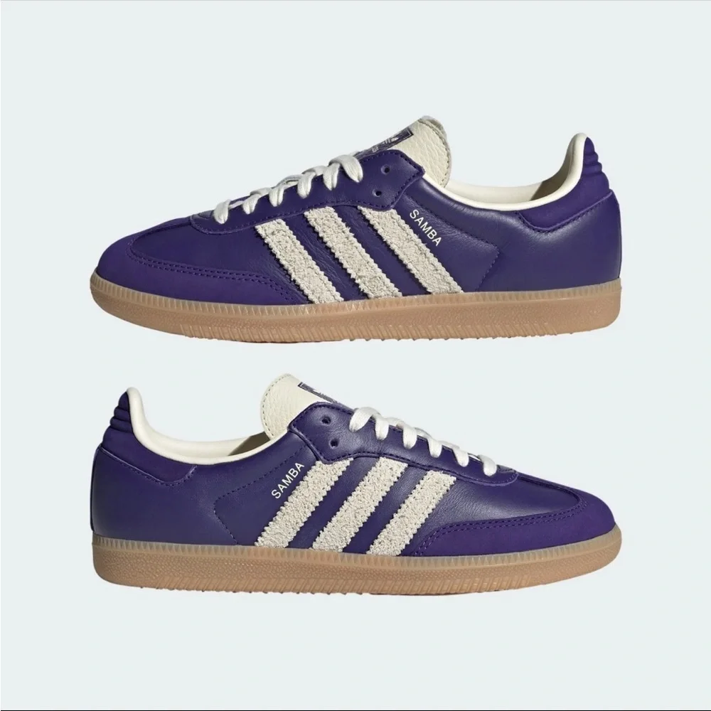 Adidas Samba Purple & White Women Sz 9 /7.5 Men NWB - Picture 1 of 14